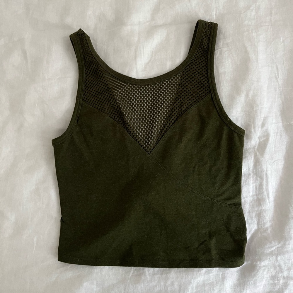 Free people movement cropped netted tank